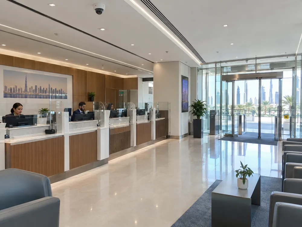 Bank branch in Dubai with SIRA approved CCTV